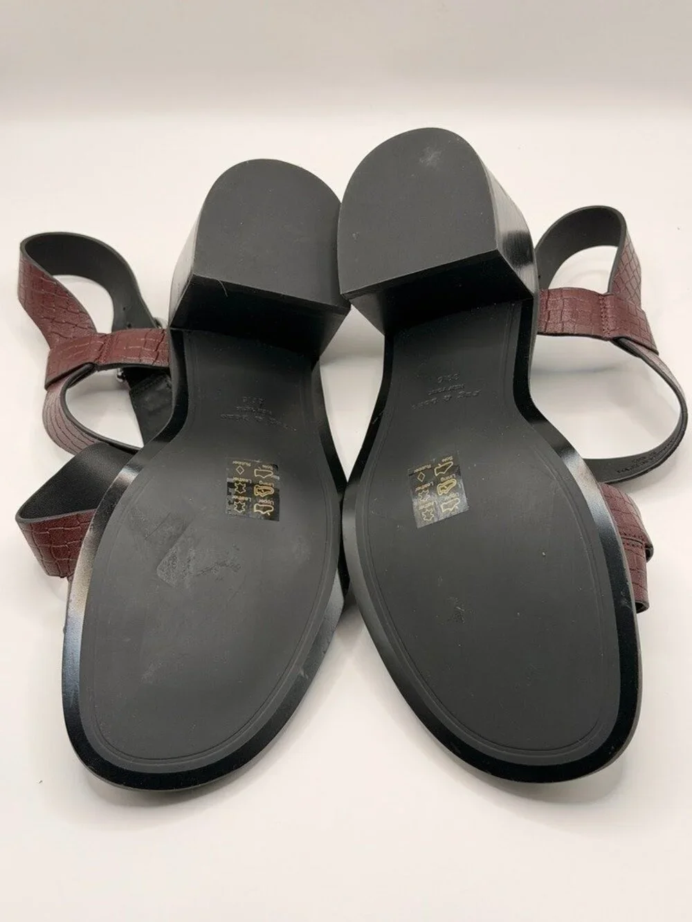 rag & bone Women Geo Winebktw Ankle Leather Strap Heel Sandal Sz EU 39.5 US 9.5